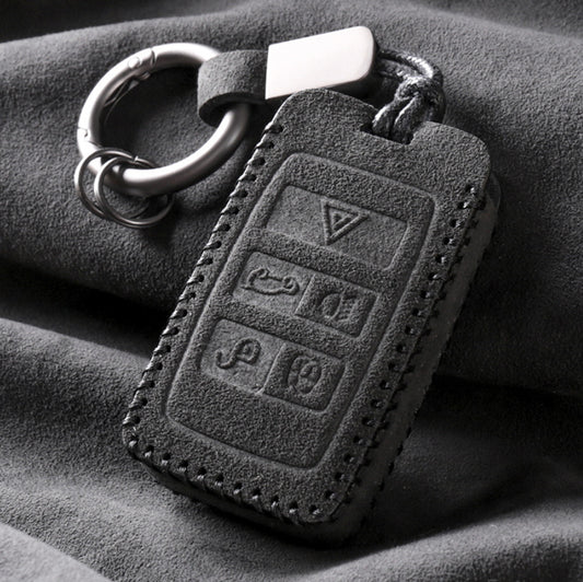 Alcantara key cover (LEK69) suitable for Land Rover, Jaguar keys including carabiner + key ring