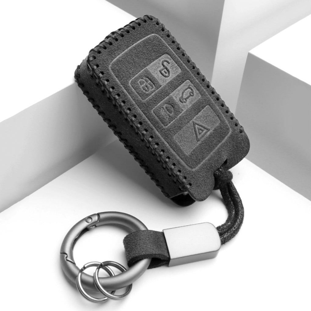 Alcantara key cover (LEK69) suitable for Land Rover, Jaguar keys including carabiner + key ring