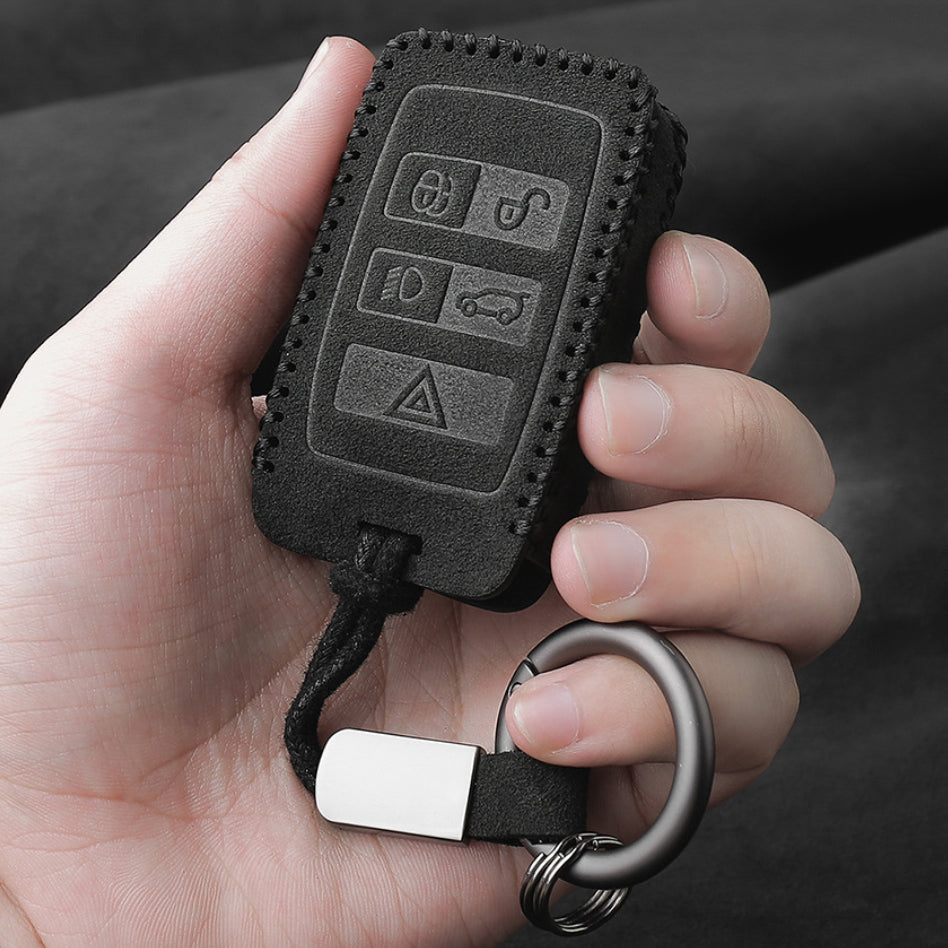 Alcantara key cover (LEK69) suitable for Land Rover, Jaguar keys including carabiner + key ring