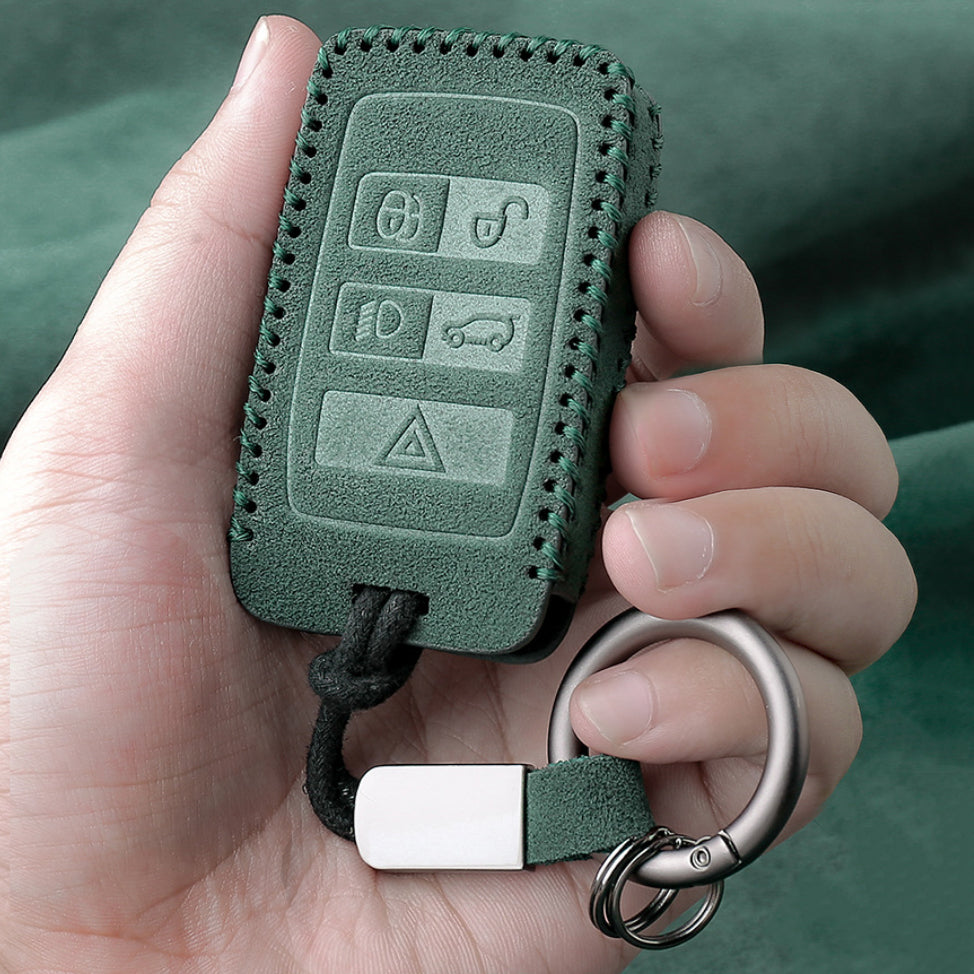 Alcantara key cover (LEK69) suitable for Land Rover, Jaguar keys including carabiner + key ring