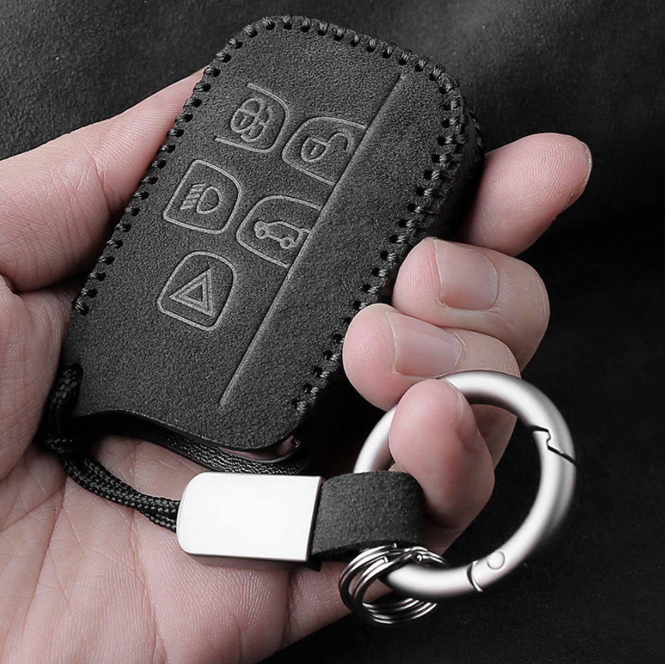 Alcantara key cover (LEK69) suitable for Land Rover, Jaguar keys including carabiner + key ring