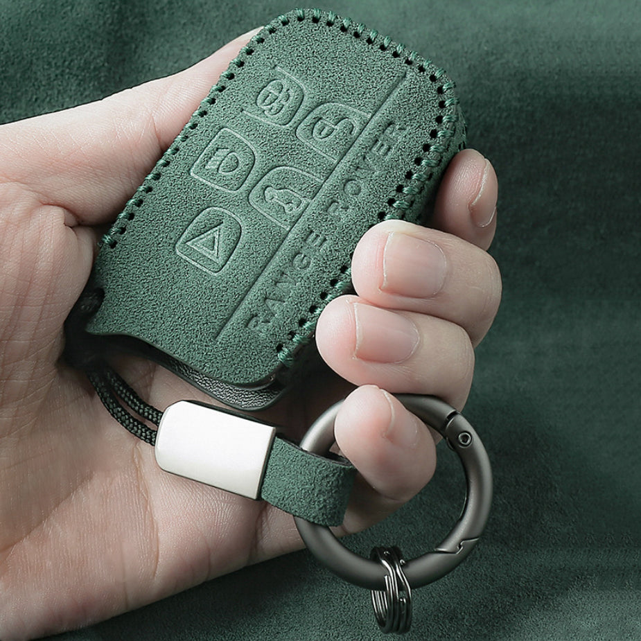 Alcantara key cover (LEK69) suitable for Land Rover, Jaguar keys including carabiner + key ring