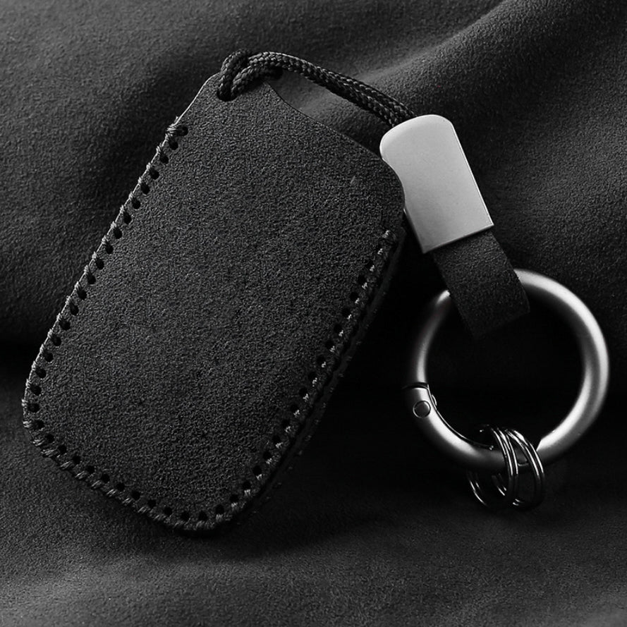 Alcantara key cover (LEK69) suitable for Land Rover, Jaguar keys including carabiner + key ring