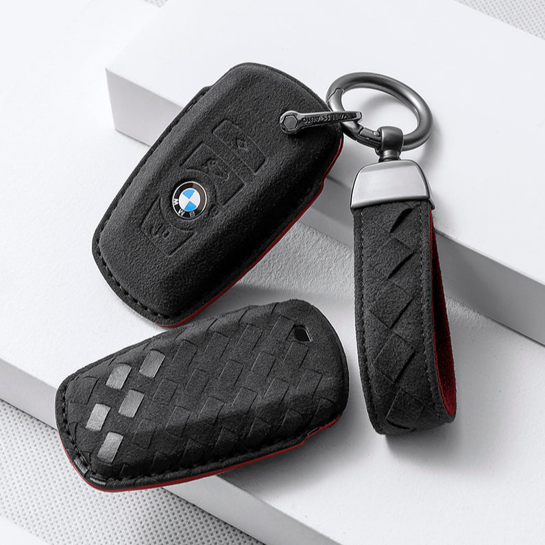 Alcantara key cover (LEK72) suitable for BMW keys including key ring