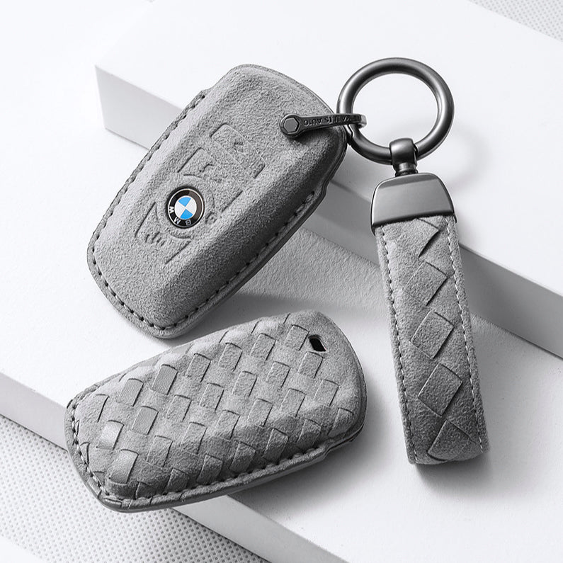 Alcantara key cover (LEK72) suitable for BMW keys including key ring