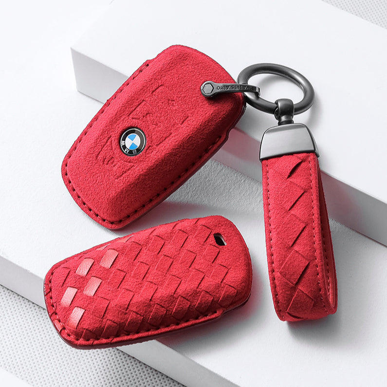 Alcantara key cover (LEK72) suitable for BMW keys including key ring