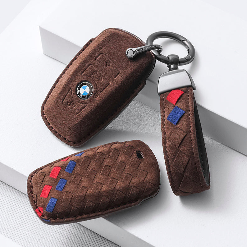 Alcantara key cover (LEK72) suitable for BMW keys including key ring