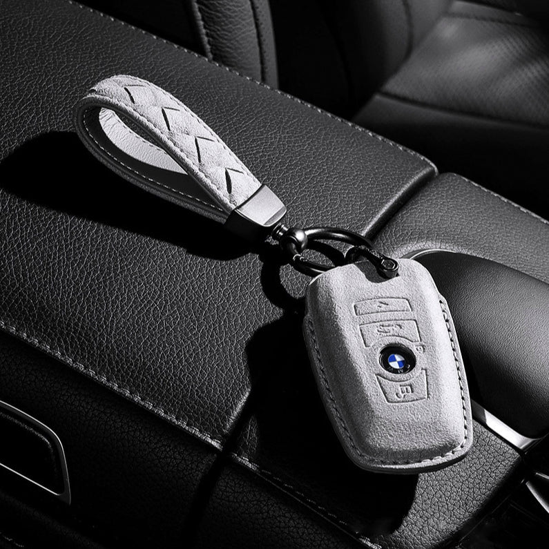 Alcantara key cover (LEK72) suitable for BMW keys including key ring