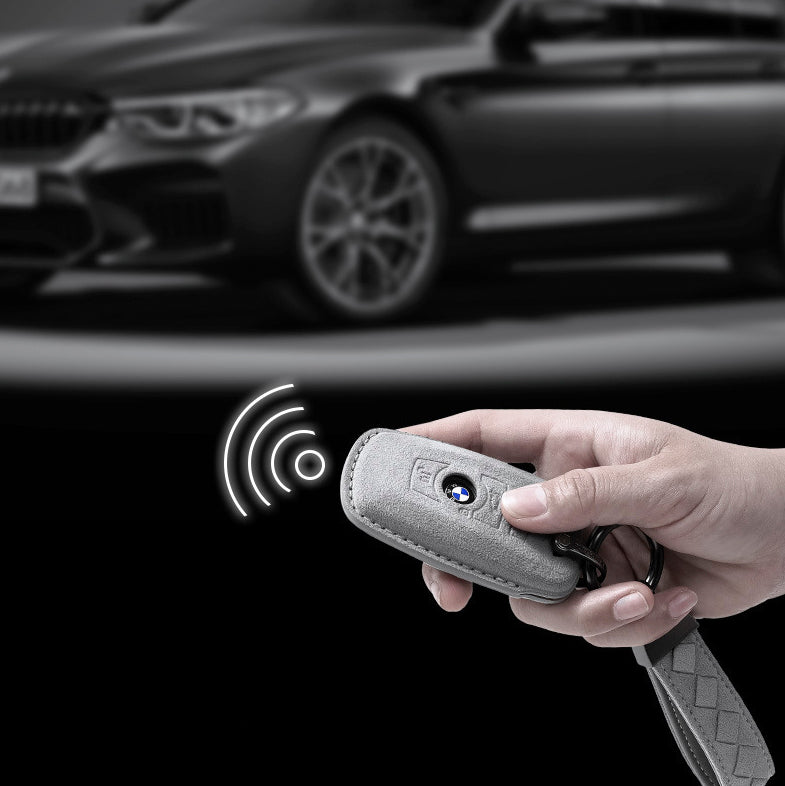 Alcantara key cover (LEK72) suitable for BMW keys including key ring