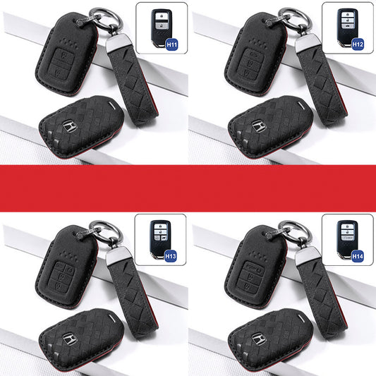 Alcantara Schlüsselhülle (LEK72) passend für Honda Schlüssel inkl. Schlüsselanhänger