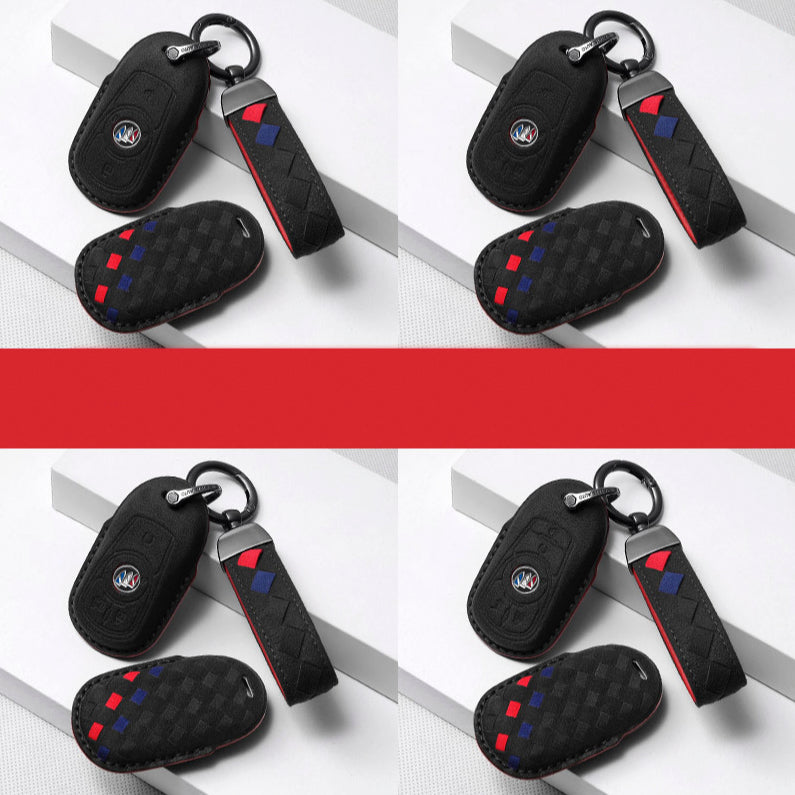 Alcantara Schlüsselhülle / Schlüsselcover (LEK72) passend für Opel Schlüssel inkl. Schlüsselanhänger