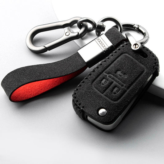 Alcantara key cover (LEK76) suitable for Opel keys including key ring - black