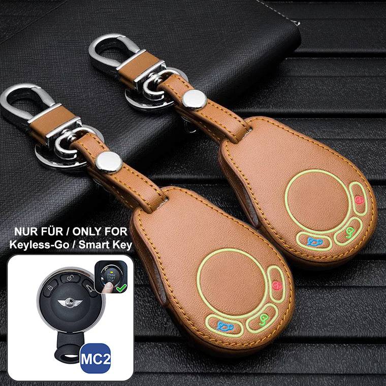 Leather key cover suitable for MINI keys LUMINOUS! LEK2-MC2