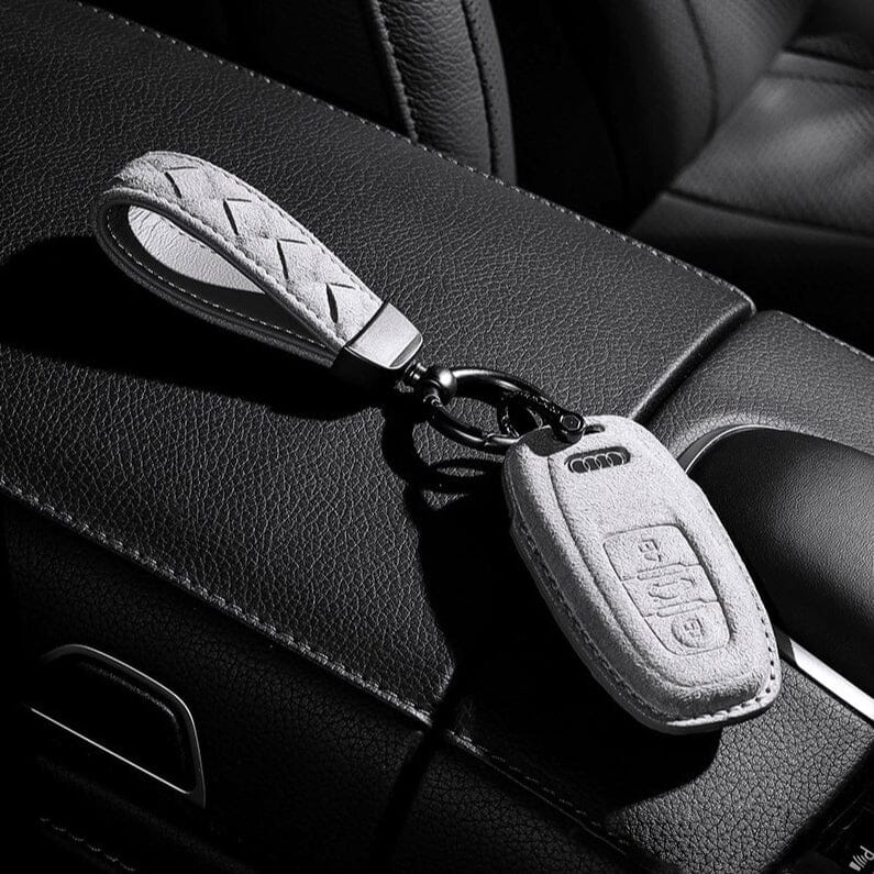 Alcantara Schlüsselhülle (LEK72) passend für Audi Schlüssel inkl. Schlüsselanhänger keyholster.com | the case company 