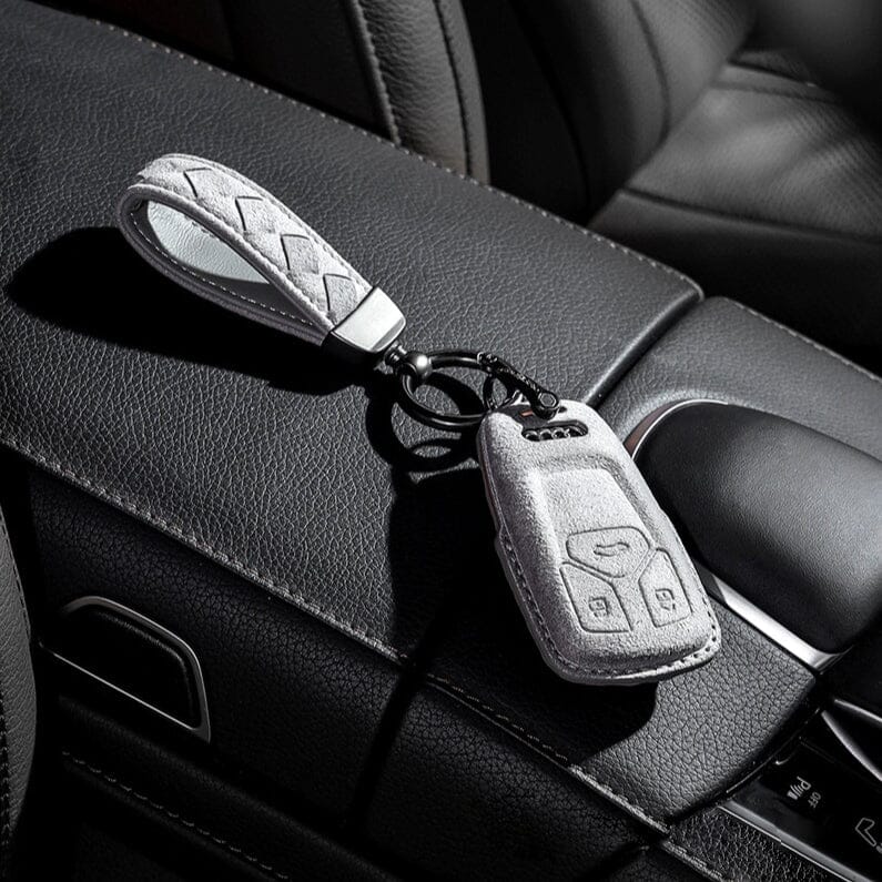 Alcantara Schlüsselhülle (LEK72) passend für Audi Schlüssel inkl. Schlüsselanhänger keyholster.com | the case company 