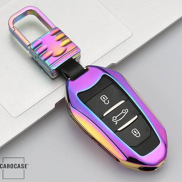 Alu Hartschalen Schlüssel Cover passend für Citroen, Peugeot Autoschlüssel HEK13-P2 keyholster.com | the case company 