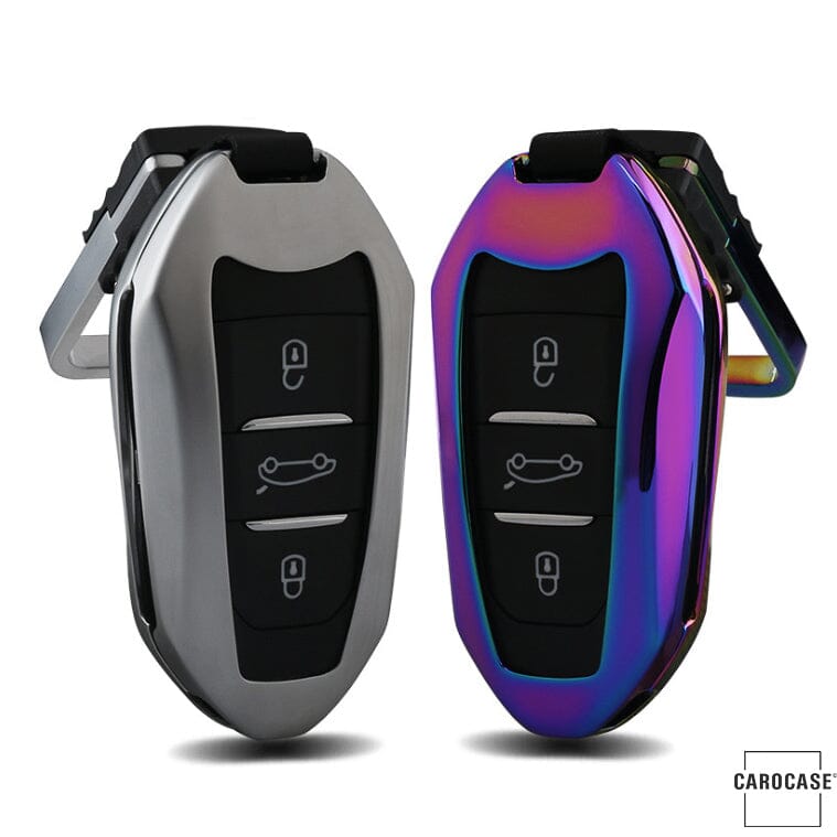 Alu Hartschalen Schlüssel Cover passend für Citroen, Peugeot Autoschlüssel HEK13-P2 keyholster.com | the case company 