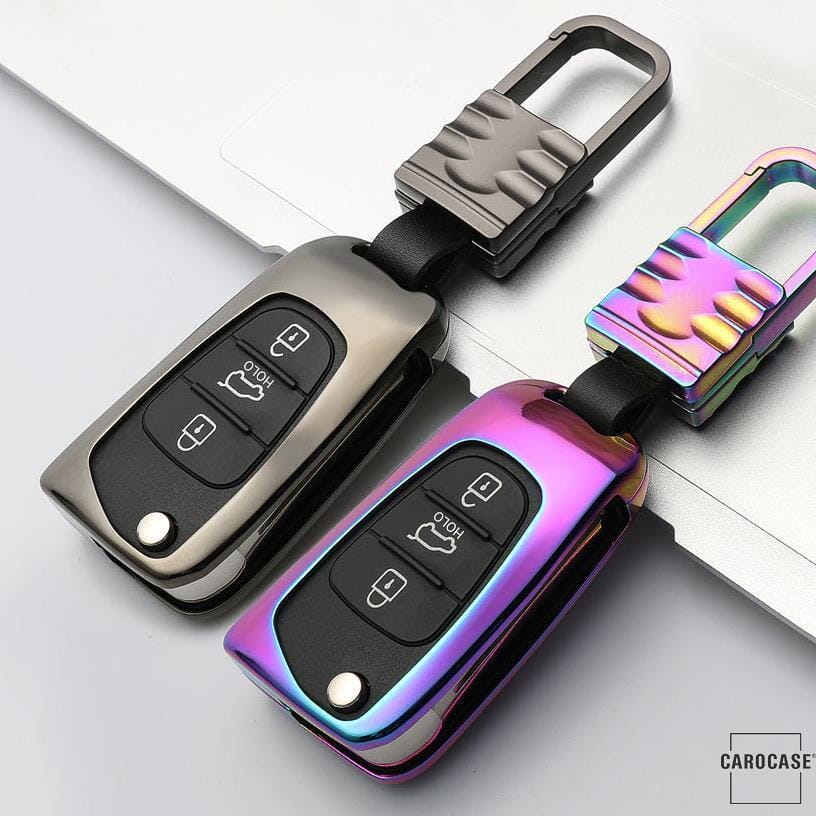 Alu Hartschalen Schlüssel Cover passend für Hyundai, Kia Autoschlüssel HEK13-D5 keyholster.com | the case company 