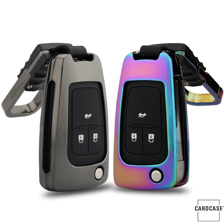 Alu Hartschalen Schlüssel Cover passend für Opel Autoschlüssel HEK13-OP5 keyholster.com | the case company rainbow 