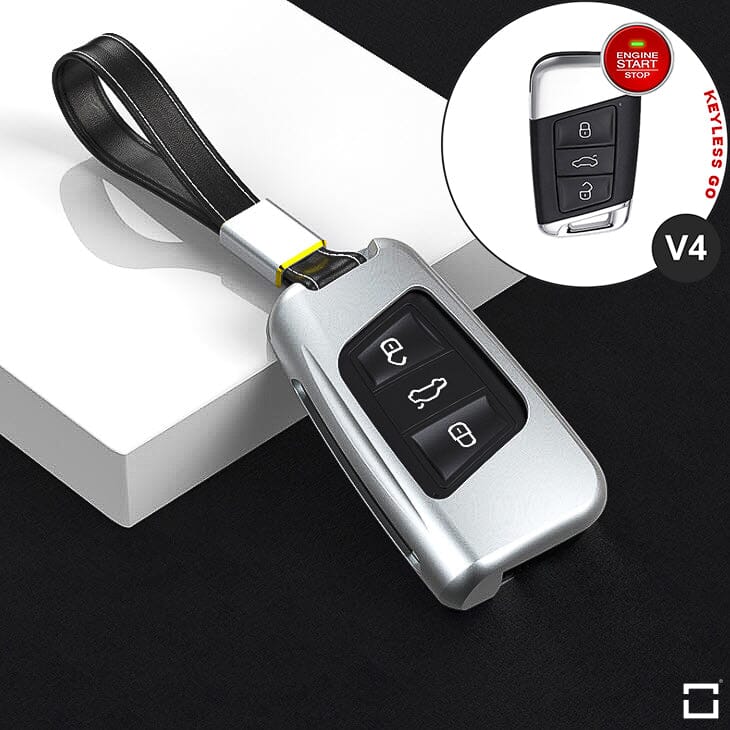 Alu Schlüssel Cover für Volkswagen, Skoda, Seat Schlüssel inkl