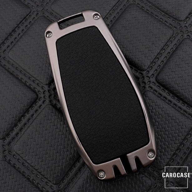 Alu Schlüssel Cover mit Silikon Tastenabdeckung passend für Mercedes-Benz Autoschlüssel HEK37-M9 keyholster.com | the case company 