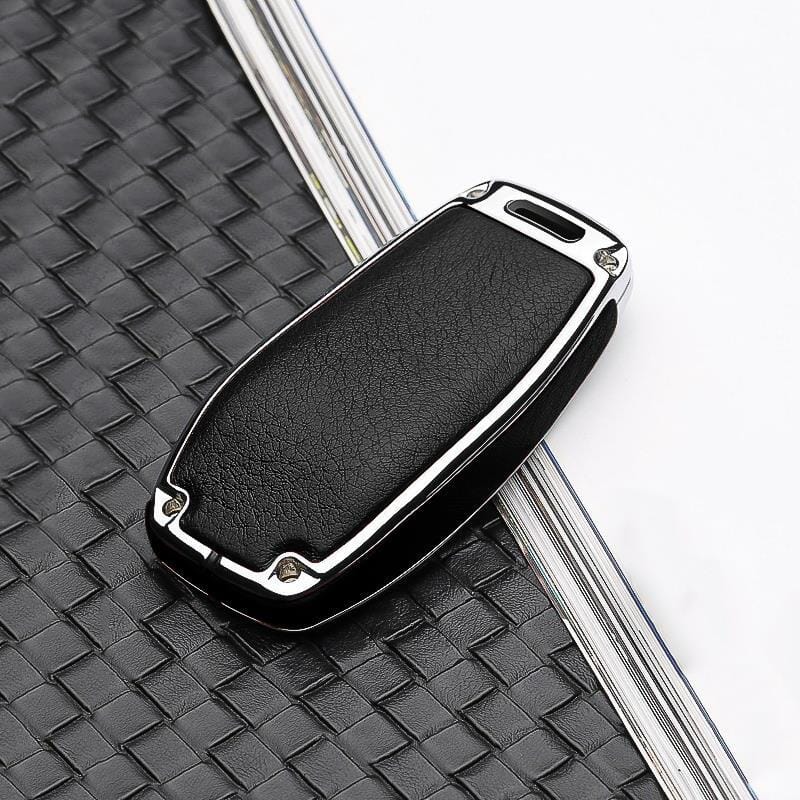 Aluminium, Leder Schlüssel Cover passend für Mercedes-Benz Schlüssel HEK15-M9 keyholster.com | the case company 