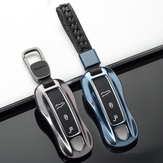 Aluminium Premium Schlüssel Cover passend für Porsche Autoschlüssel HEK11-PE2 keyholster.com | the case company grau 