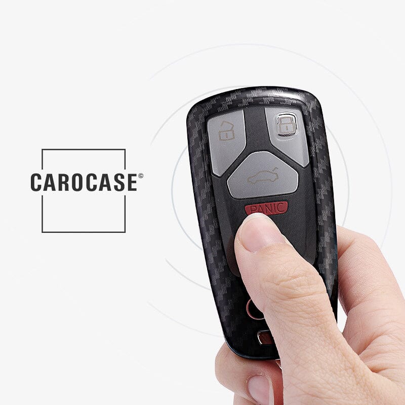 Carbon-Look Cover passend für Audi Schlüssel schwarz HEK21-AX6-S131-E keyholster.com | the case company 