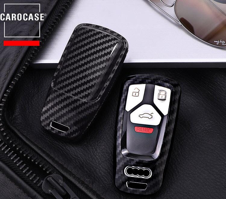 Carbon-Look Cover passend für Audi Schlüssel schwarz HEK21-AX6-S131-E keyholster.com | the case company 