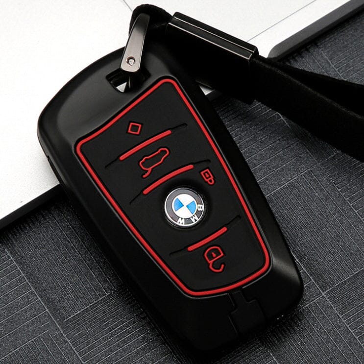 Hartschalen Etui Cover passend für BMW Schlüssel HEK46-B5 keyholster.com | the case company schwarz/rot 