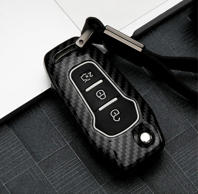 Hartschalen Etui Cover passend für Ford Schlüssel HEK46-F2 keyholster.com | the case company schwarz/carbon 