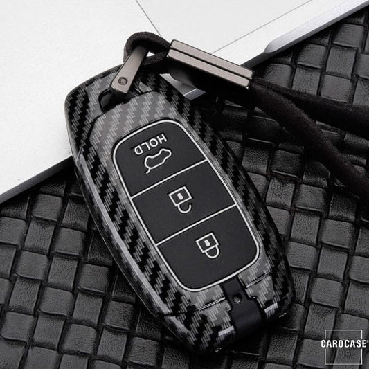 Hartschalen Etui Cover passend für Hyundai Schlüssel HEK46-D9 keyholster.com | the case company schwarz/carbon 