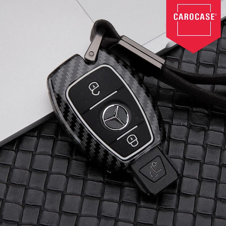 Hartschalen Etui Cover passend für Mercedes-Benz Schlüssel HEK46-M6 keyholster.com | the case company schwarz/carbon 