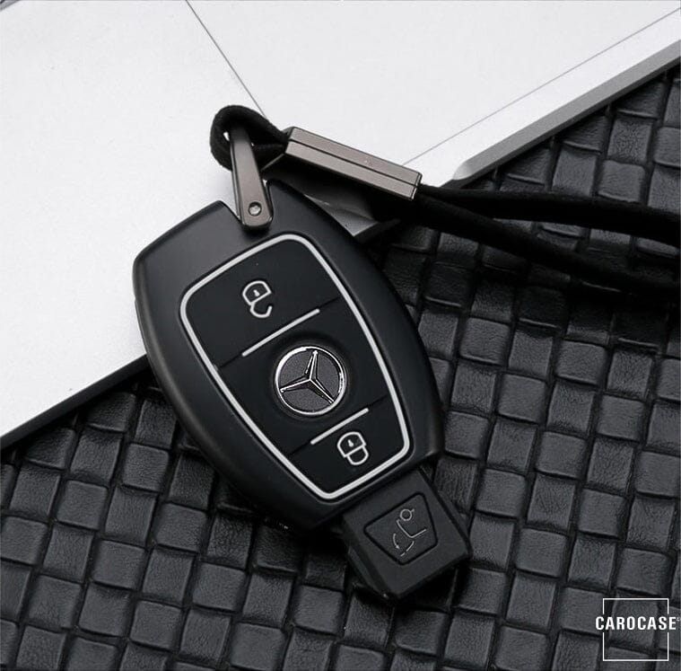 Hartschalen Etui Cover passend für Mercedes-Benz Schlüssel HEK46-M6 keyholster.com | the case company schwarz/weiß 