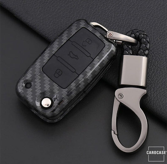 Hartschalen Etui Cover passend für Volkswagen, Skoda, Seat Schlüssel HEK33-V2 keyholster.com | the case company schwarz/schwarz 