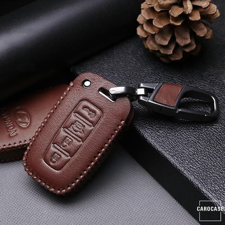 Leder Schlüssel Cover mit Ziernahnt passend für Schlüssel LEK18-D3X keyholster.com | the case company 