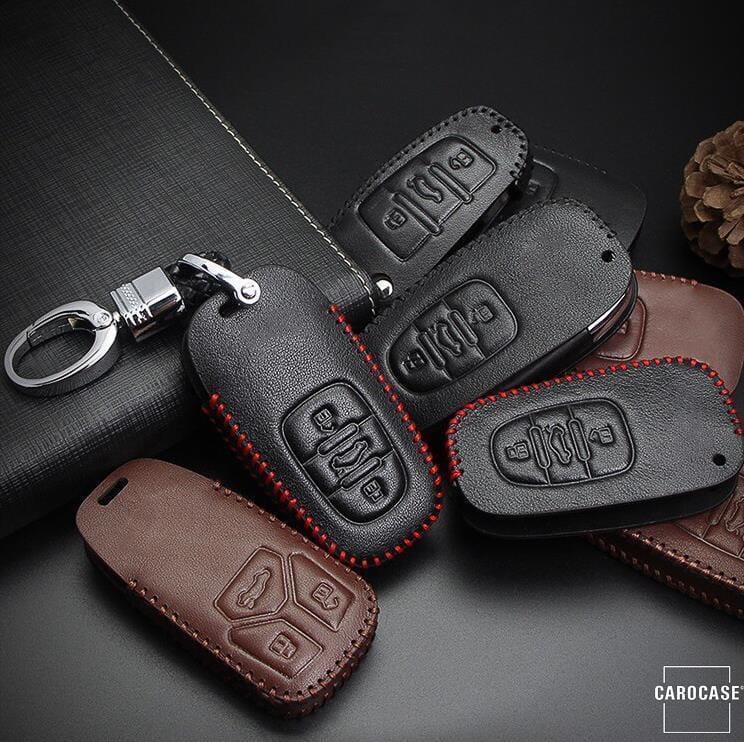 Leder Schlüssel Cover passend für Audi Schlüssel AX5 keyholster.com | the case company 