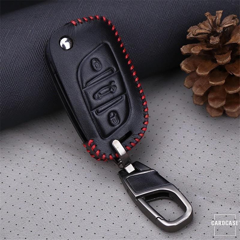 Leder Schlüssel Cover passend für Citroen, Peugeot Schlüssel C1, P1 keyholster.com | the case company 