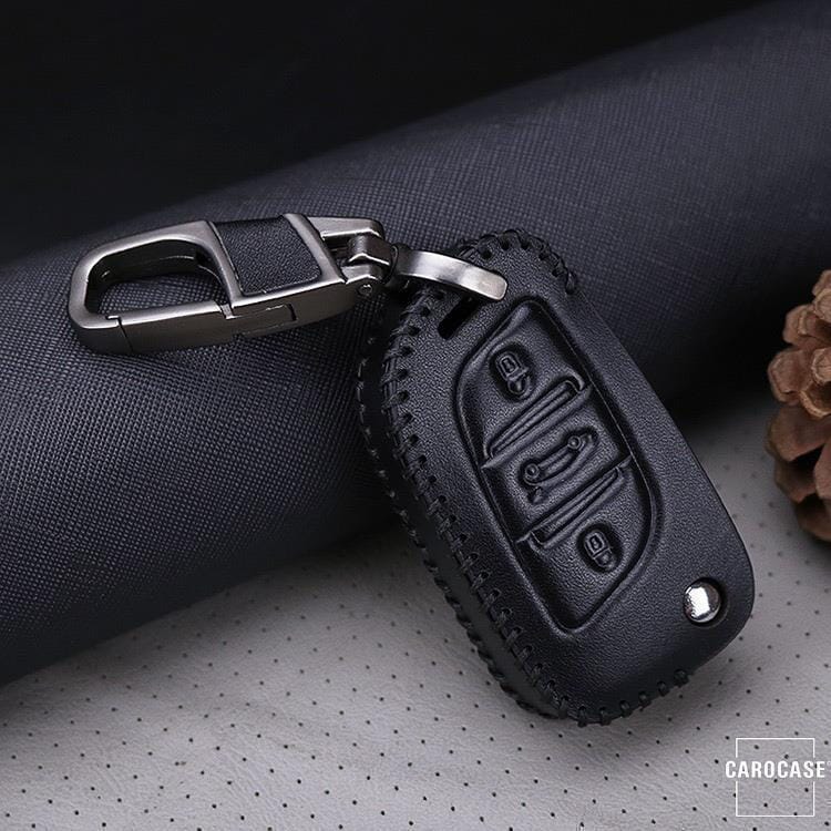 Leder Schlüssel Cover passend für Citroen, Peugeot Schlüssel C1, P1 keyholster.com | the case company 