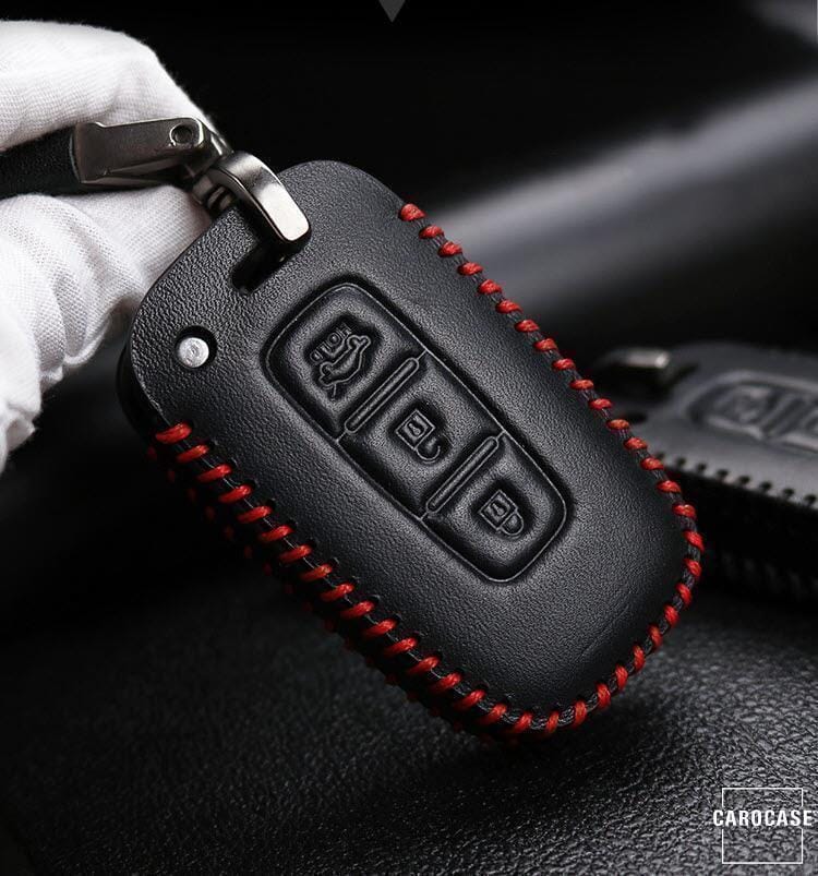 Leder Schlüssel Cover passend für Hyundai Schlüssel D3 keyholster.com | the case company 