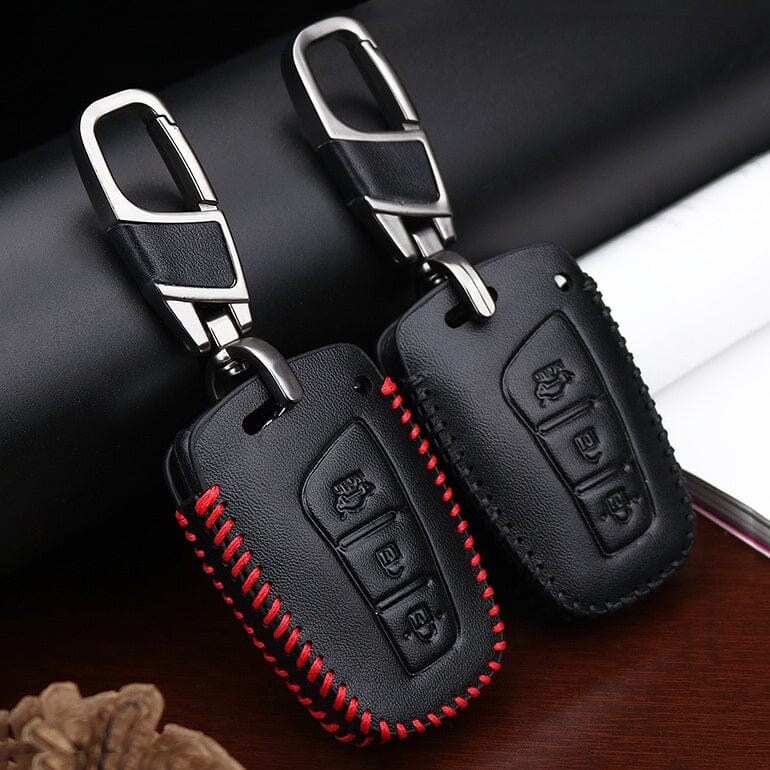 Leder Schlüssel Cover passend für Hyundai Schlüssel D4 keyholster.com | the case company 