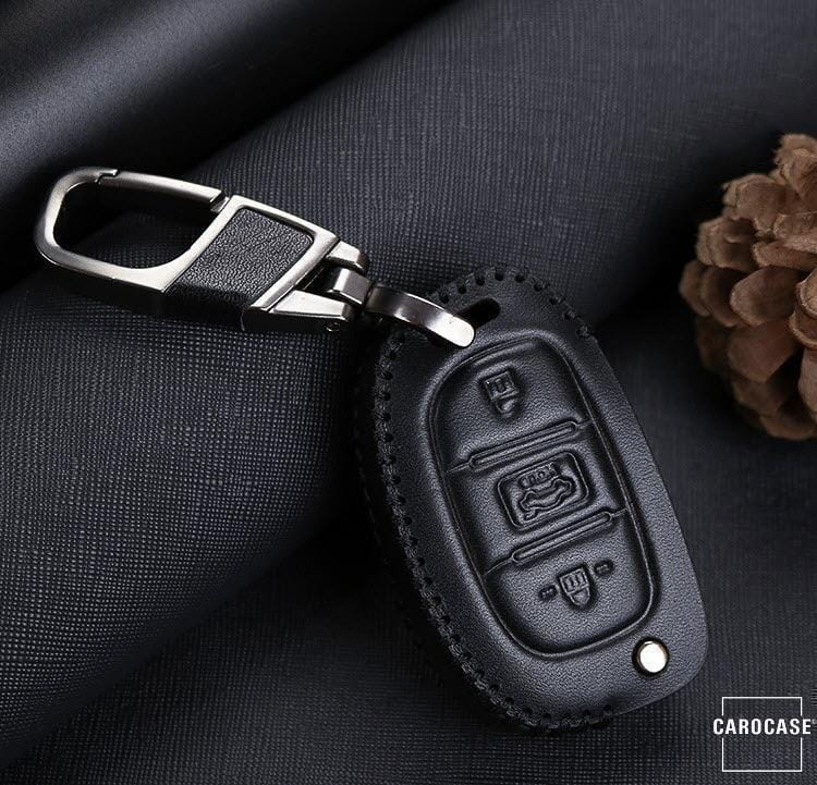 Leder Schlüssel Cover passend für Hyundai Schlüssel D6 keyholster.com | the case company 