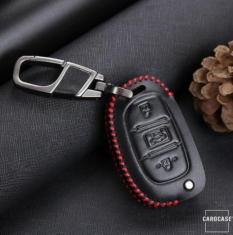 Leder Schlüssel Cover passend für Hyundai Schlüssel D6 keyholster.com | the case company 