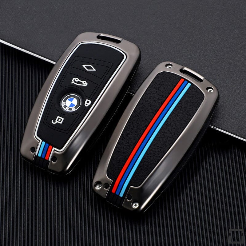 Premium Alu Schlüssel Cover für BMW Schlüssel mit Silikon Tastenschutz + Nachleuchtend HEK10-B5 keyholster.com | the case company 