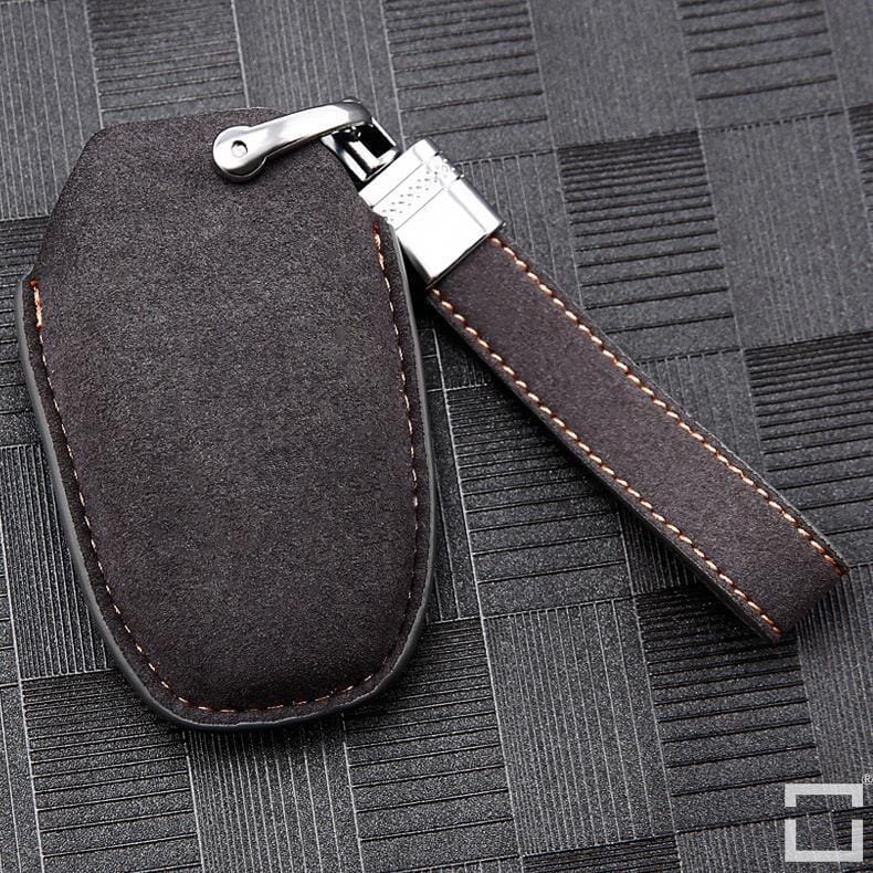 Premium Leder Schlüsselhülle / Schutzhülle (LEK59) passend für Opel, Toyota, Citroen, Peugeot Schlüssel inkl. Lederband keyholster.com | the case company 