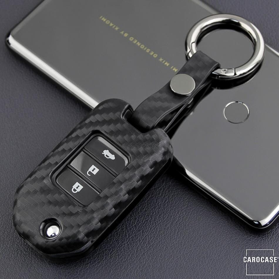 Silikon Carbon-Look Schlüssel Cover passend für Honda Schlüssel schwarz SEK3-H10 keyholster.com | the case company 