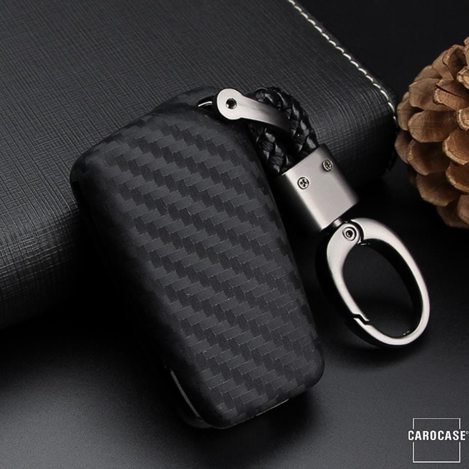 Silikon Carbon-Look Schlüssel Cover passend für Toyota Schlüssel schwarz SEK3-T2 keyholster.com | the case company 